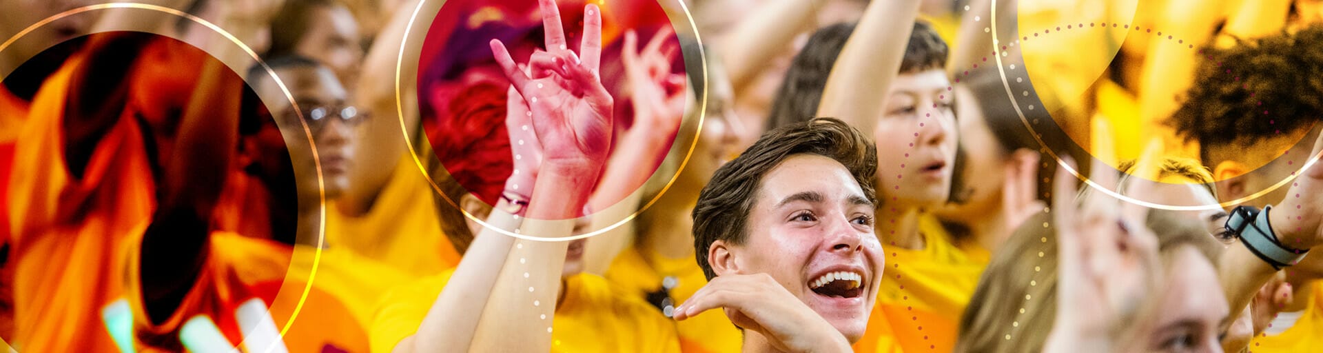 
		student giving the for at a sports game		