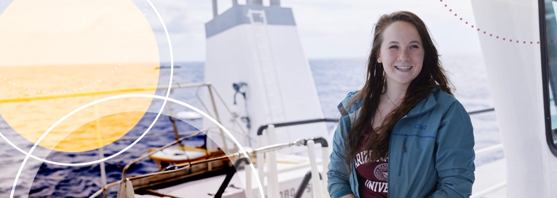 
		Aboard the RV Atlantic Explorer (RVAE) in Bermuda. Portrait of Andrea Brenner, ASU Biodesign Center for Fundamental & Applied Microbiomics and PhD Student.		